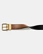 COACH®,HARNESS BUCKLE CUT-TO-SIZE REVERSIBLE BELT, 38MM,Leather,Dark Saddle/Black,Angle View
