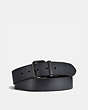 COACH®,HARNESS BUCKLE CUT-TO-SIZE REVERSIBLE BELT, 38MM,Leather,Graphite/Black,Front View