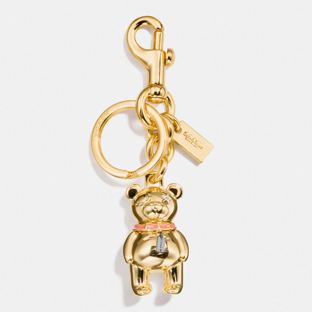 COACH®,3 D Bear Bag Charm,,Front View