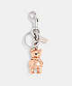 COACH®,3D BEAR BAG CHARM,mixedmaterial,Rose Gold,Front View