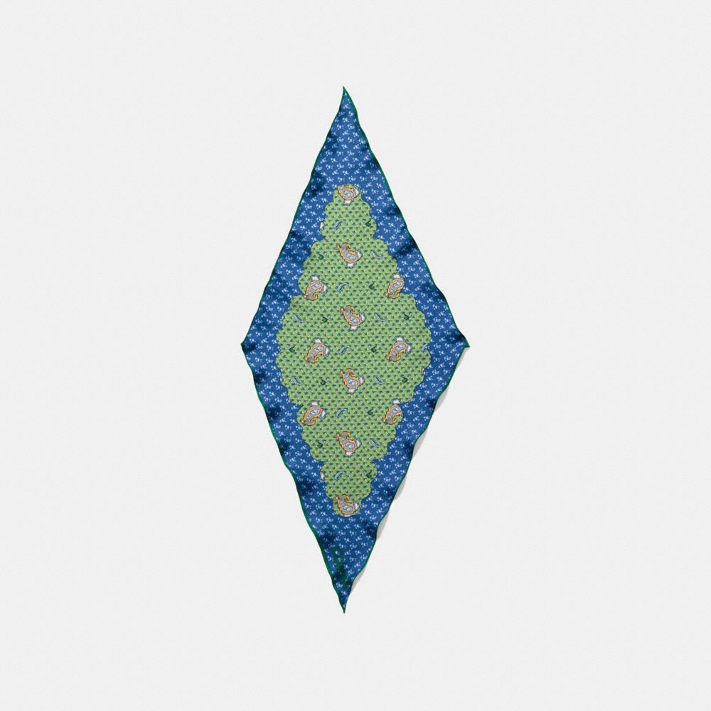 Pixel Paisley Print Silk Diamond