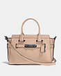 COACH®,COACH SWAGGER 27,Leather,Large,Dark Gunmetal/Beechwood,Front View