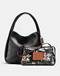 COACH®,BANDIT HOBO,Leather,Large,Black Copper/Black,Angle View