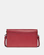 COACH®,HAYDEN FOLDOVER CROSSBODY CLUTCH,Pebbled Leather,Mini,Gunmetal/Washed Red,Back View
