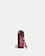 COACH®,HAYDEN FOLDOVER CROSSBODY CLUTCH,Pebbled Leather,Mini,Gunmetal/True Pink,Angle View