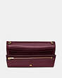 COACH®,HAYDEN FOLDOVER CROSSBODY CLUTCH,Pebbled Leather,Mini,Light Gold/Oxblood,Inside View,Top View
