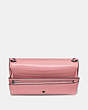 COACH®,HAYDEN FOLDOVER CROSSBODY CLUTCH,Pebbled Leather,Mini,Pewter/Vintage Pink,Inside View,Top View