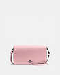 COACH®,HAYDEN FOLDOVER CROSSBODY CLUTCH,Pebbled Leather,Mini,Pewter/Aurora,Front View