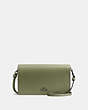 COACH®,HAYDEN FOLDOVER CROSSBODY CLUTCH,Pebbled Leather,Pewter/Light Fern,Front View