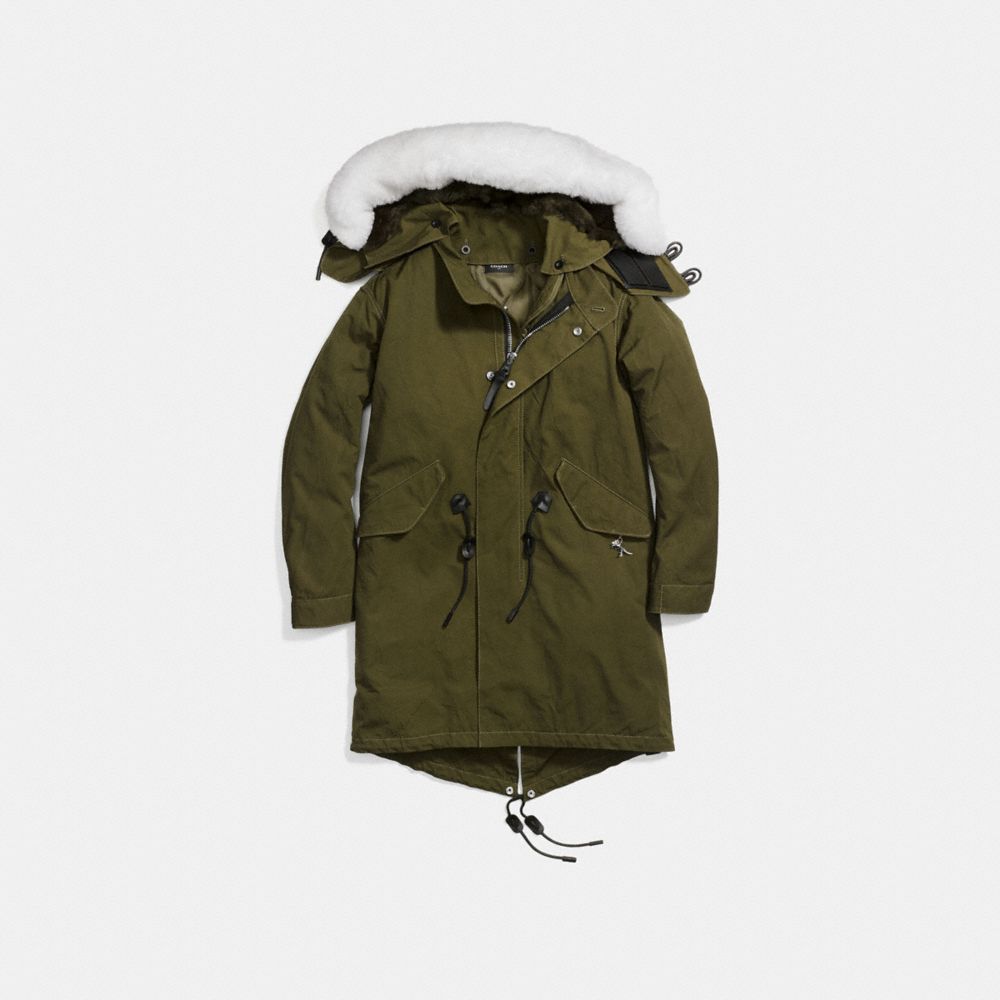 Coach parka coat sale