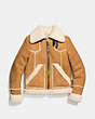 COACH®,SHEARLING LUMBER JACKET,Shearling,TOFFEE,Scale View