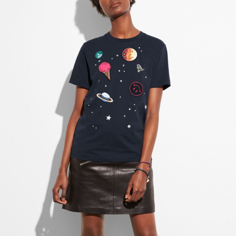 Planet Embroidery T Shirt