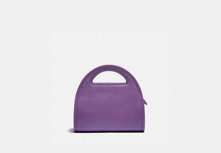 COACH®,MINI HALF MOON BAG,Leather,Mini,Brass/Bright Violet,Front View