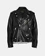 COACH®,MOTO JACKET,Leather,BLACK 2,Front View