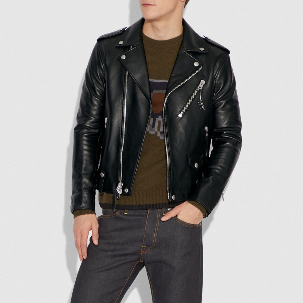 COACH®,MOTO JACKET,Leather,BLACK 2,Scale View