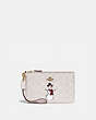 Small Wristlet In Signature Canvas With Snowman