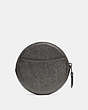 COACH®,ROUND COIN CASE,Leather,Gunmetal/Metallic Graphite,Back View