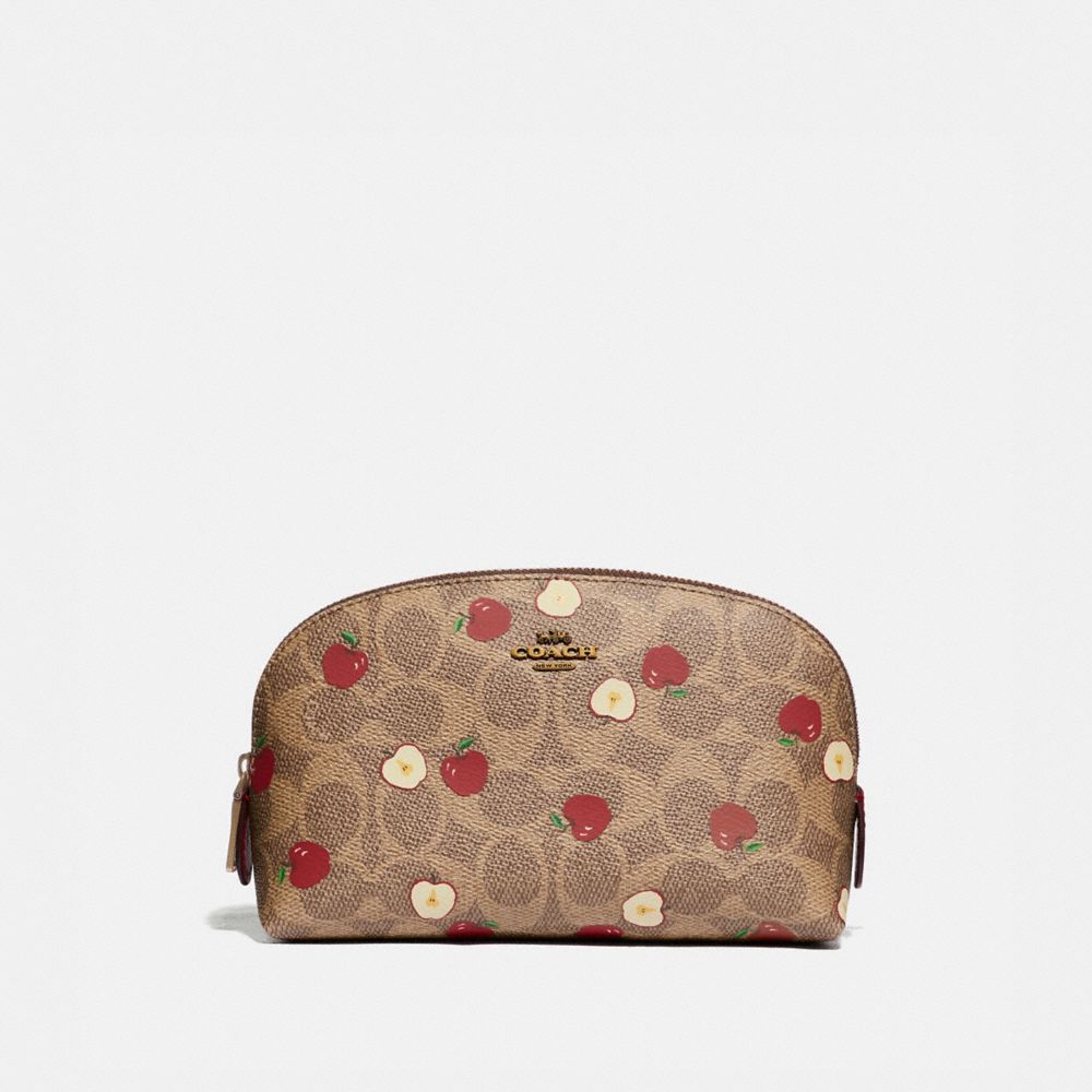 COACH COACH Cosmetic Case 17 In Signature Canvas With Scattered Apple Print