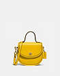 COACH®,MINI TOP HANDLE SADDLE BAG,Mini,Brass/Lemon,Front View