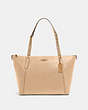 COACH®,AVA CHAIN TOTE,Pebbled Leather,Gold/Taupe,Front View