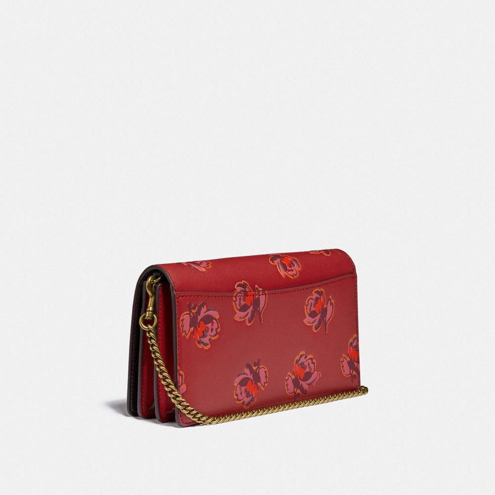 Callie Foldover Chain Clutch With Floral Print