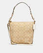 COACH®,MINI ABBY DUFFLE IN SIGNATURE CANVAS,Leather,Gold/Light Khaki Chalk,Front View