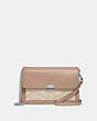 COACH®,DREAMER CONVERTIBLE CROSSBODY IN COLORBLOCK SIGNATURE CANVAS,pvc,Mini,Light Antique Nickel/Sand Taupe,Front View