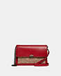 COACH®,DREAMER CONVERTIBLE CROSSBODY IN COLORBLOCK SIGNATURE CANVAS,pvc,Mini,Pewter/Tan Red Apple,Front View