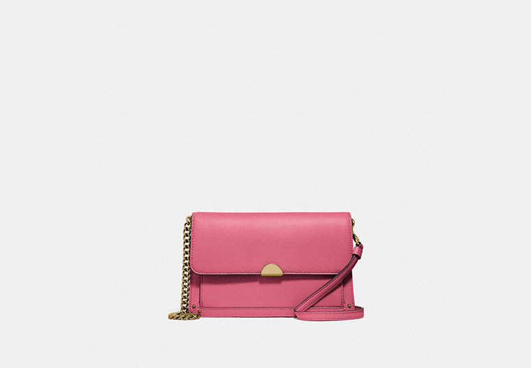 COACH®,DREAMER CONVERTIBLE CROSSBODY,Leather,Mini,Brass/Orchid,Front View