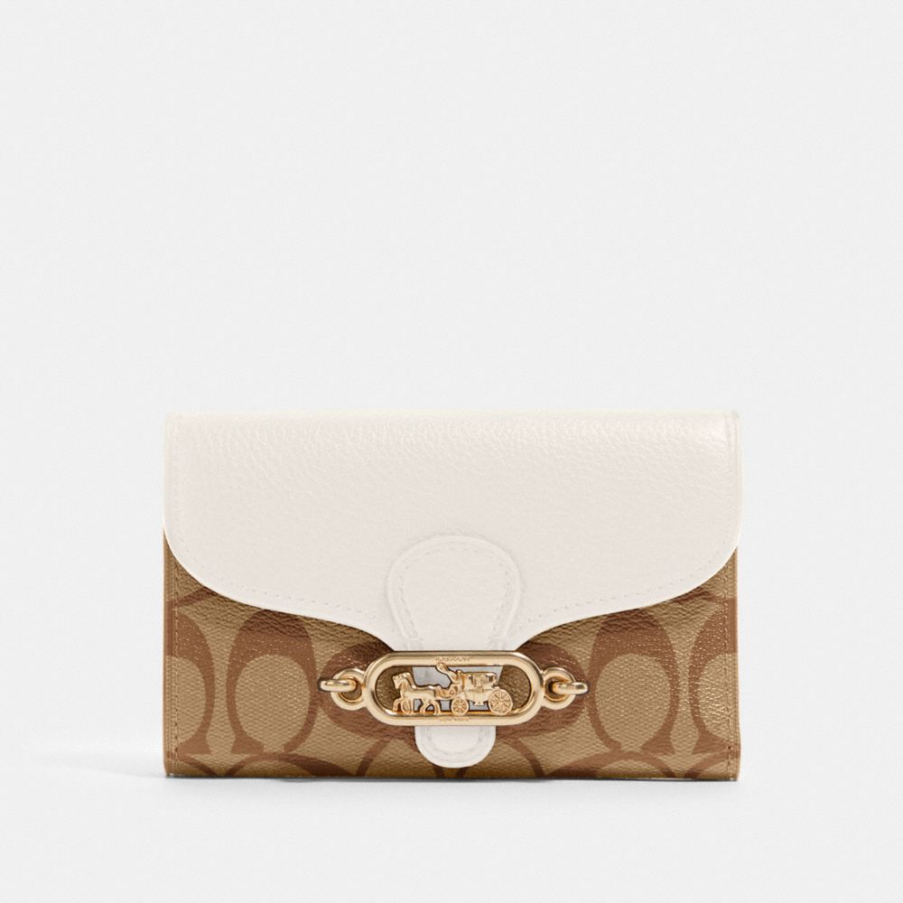 COACH® Outlet | Jade Medium Envelope Wallet In Signature Canvas