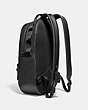 COACH®,PACER BACKPACK IN SIGNATURE CANVAS WITH COACH PATCH,Leather,Large,Black Copper/Charcoal,Angle View