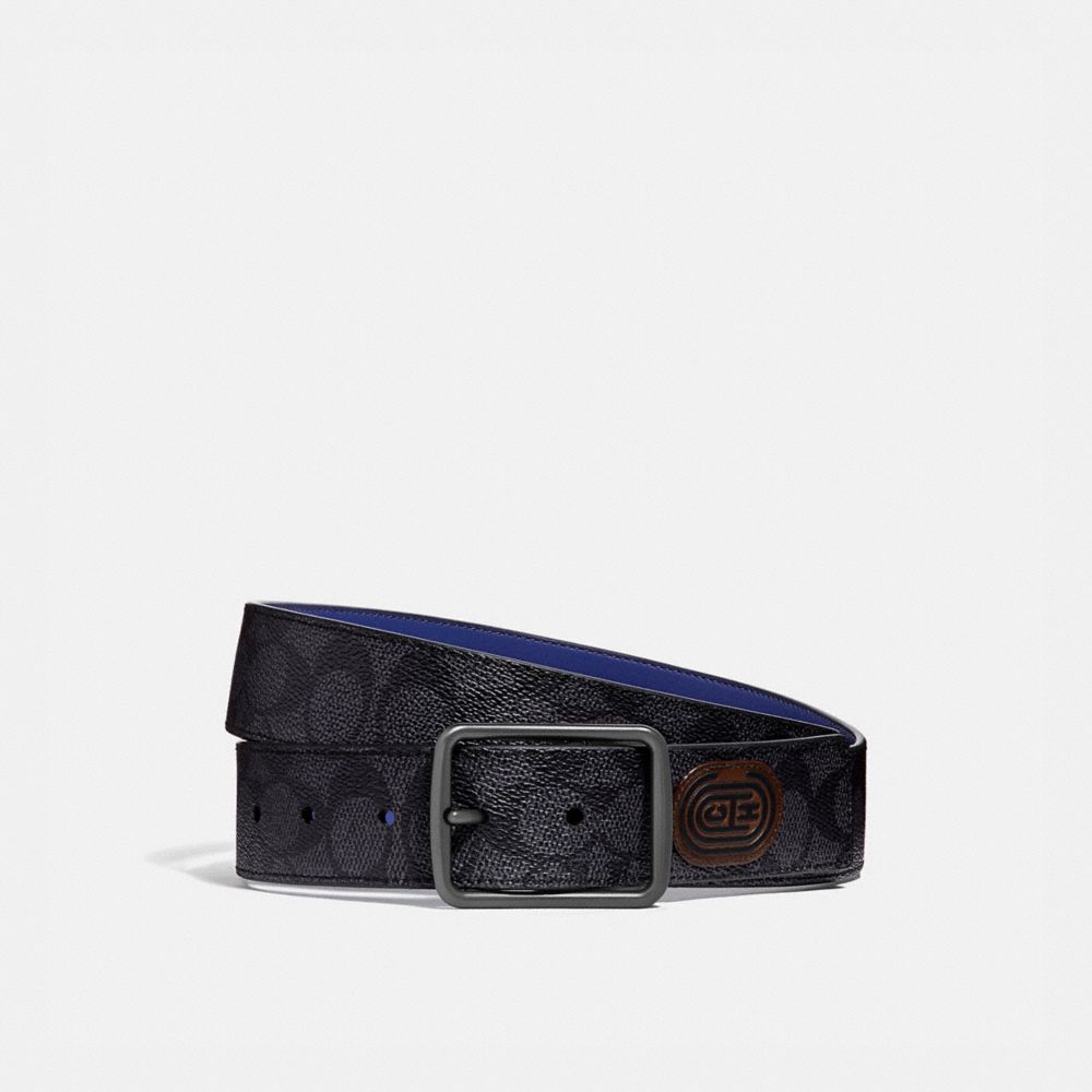 Ceinture réversible à boucle de harnais avec écusson Coach, 38 mm