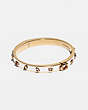 COACH®,PEGGED SIGNATURE BANGLE,Metal,Gold/Chalk,Front View