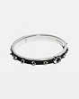 COACH®,PEGGED SIGNATURE BANGLE,Metal,Silver/Black,Front View