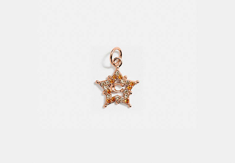 COACH®,COLLECTIBLE STAR SIGNATURE CHARM,Plated Sterling Silver,Rose gold,Front View