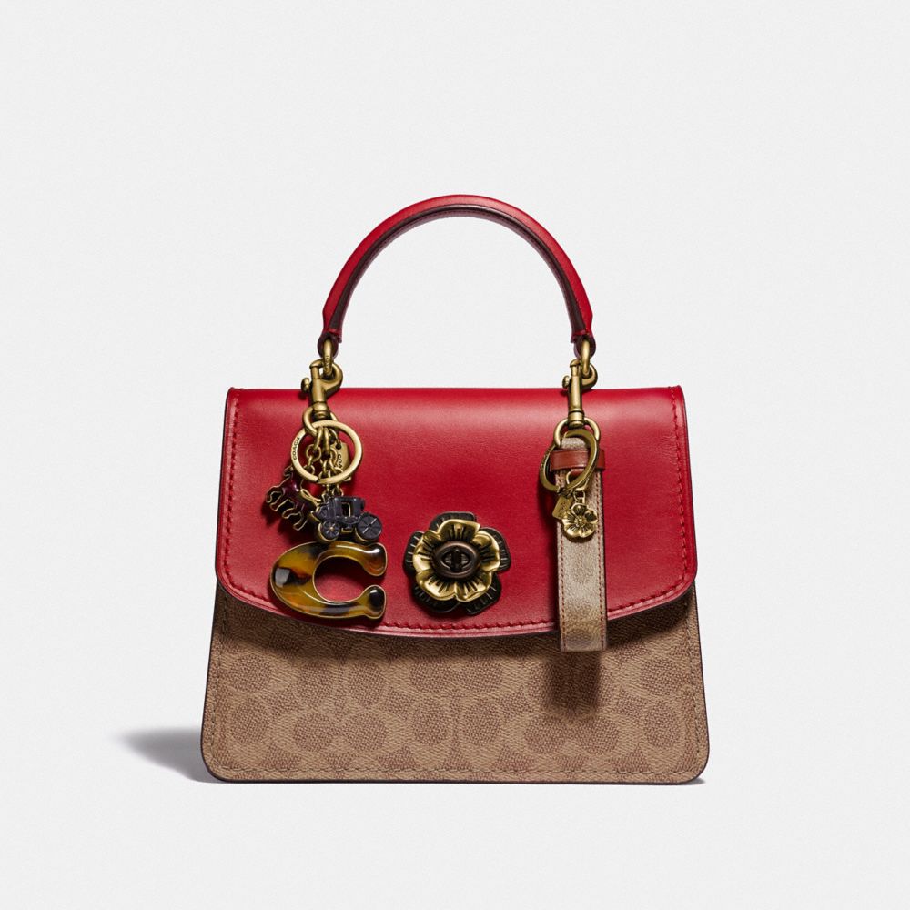 COACH®,Parker Top Handle In Signature Canvas,,Angle View