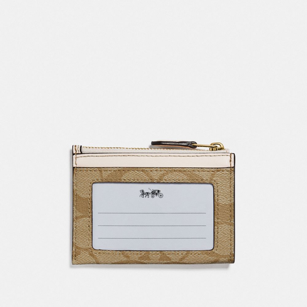 COACH®  Mini Skinny Id Case With Brushed Plaid Print