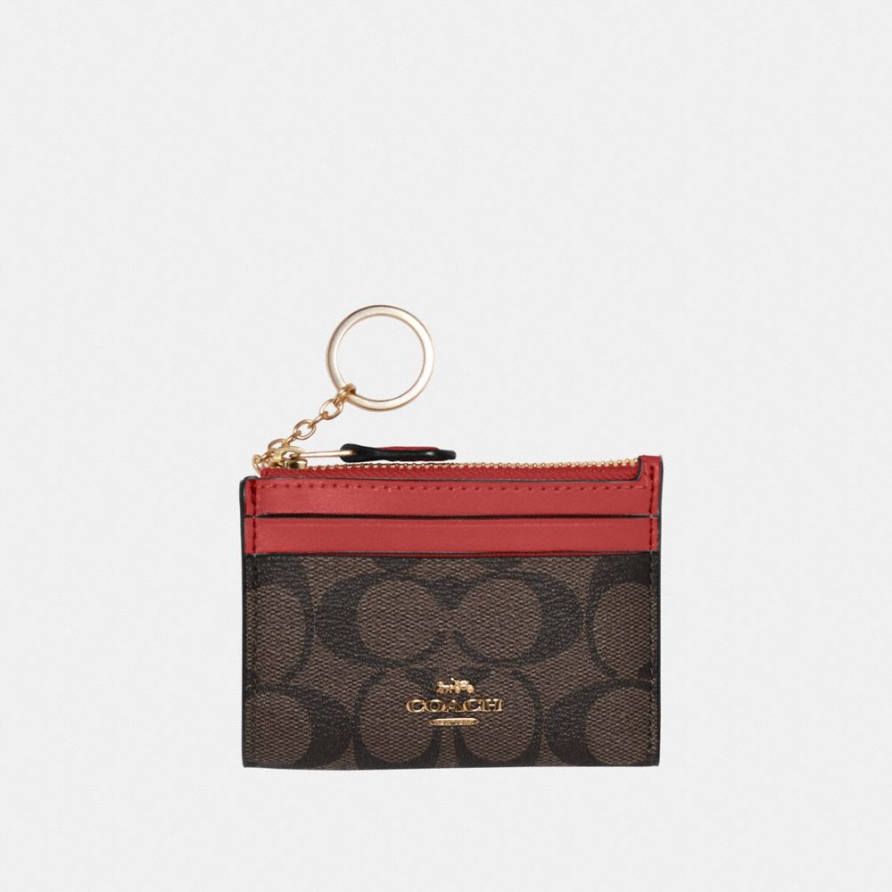 Coach Bags | Coach Mini Skinny ID Case with Leopard Print Keyring | Color: Red | Size: Os | Gigiandjen's Closet