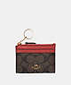 COACH®,MINI SKINNY ID CASE IN SIGNATURE CANVAS,pvc,Gold/Brown 1941 Red,Front View