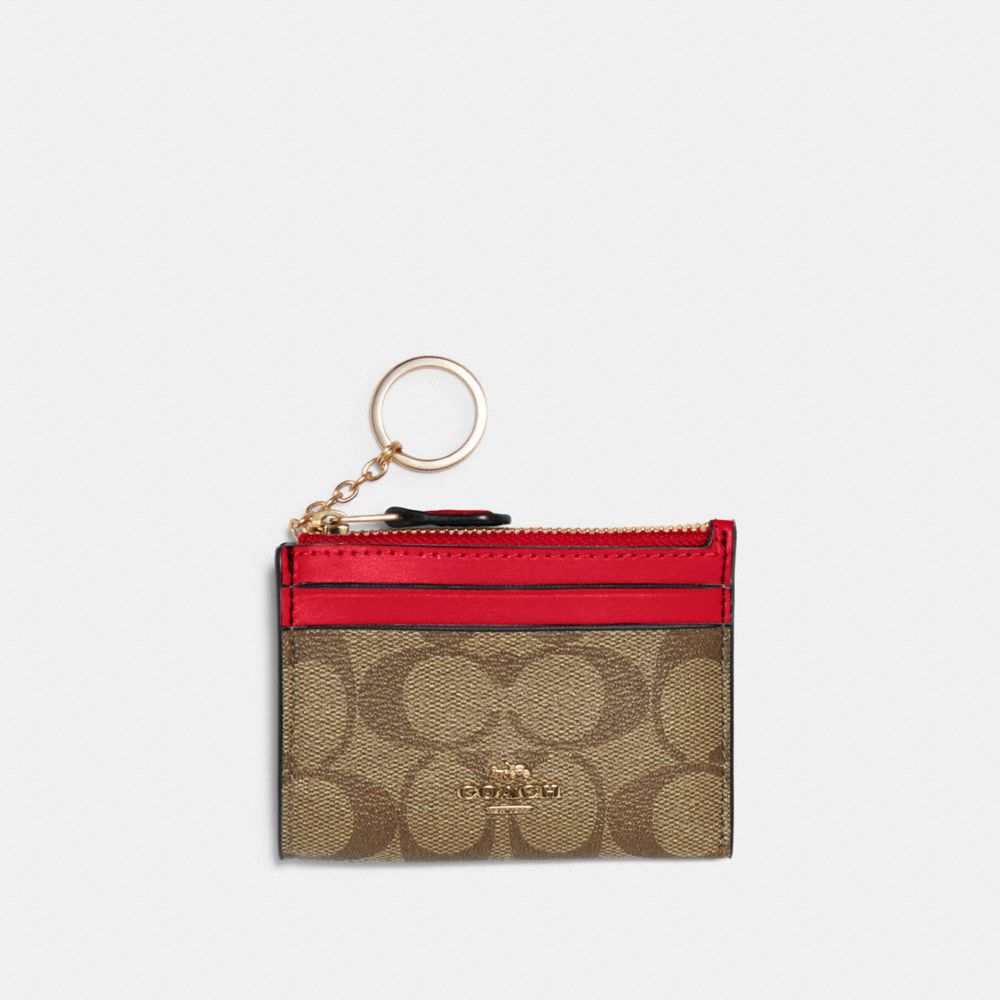 Coach Bags | Coach Mini Skinny ID Case with Leopard Print Keyring | Color: Red | Size: Os | Gigiandjen's Closet