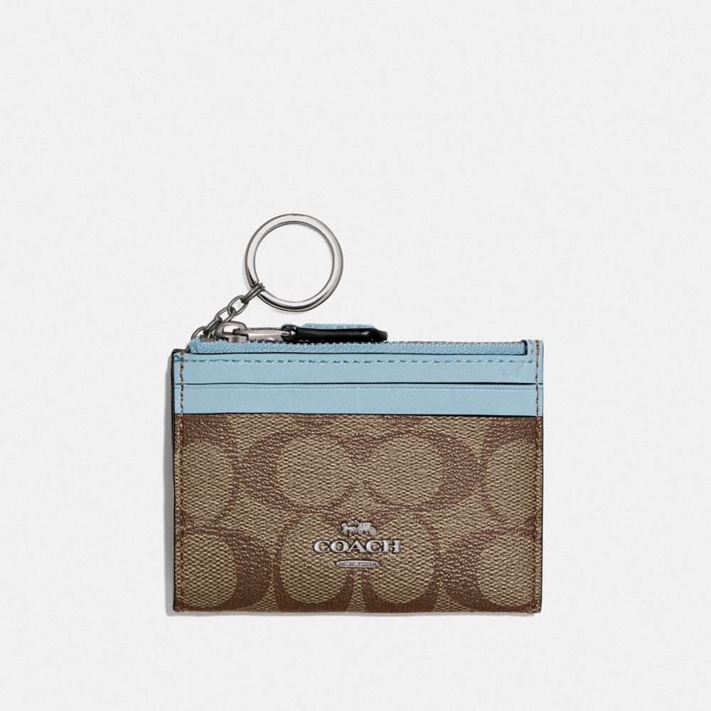 COACH Mini Skinny ID Case Card Coin Key Canvas Classic Wallet Saddle –  TOMEGALLMALL