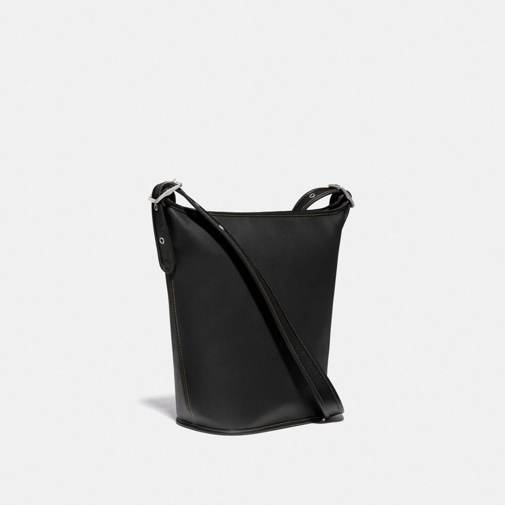 COACH®,DUFFLE 24,Cuir,Argenté/Noir,Angle View