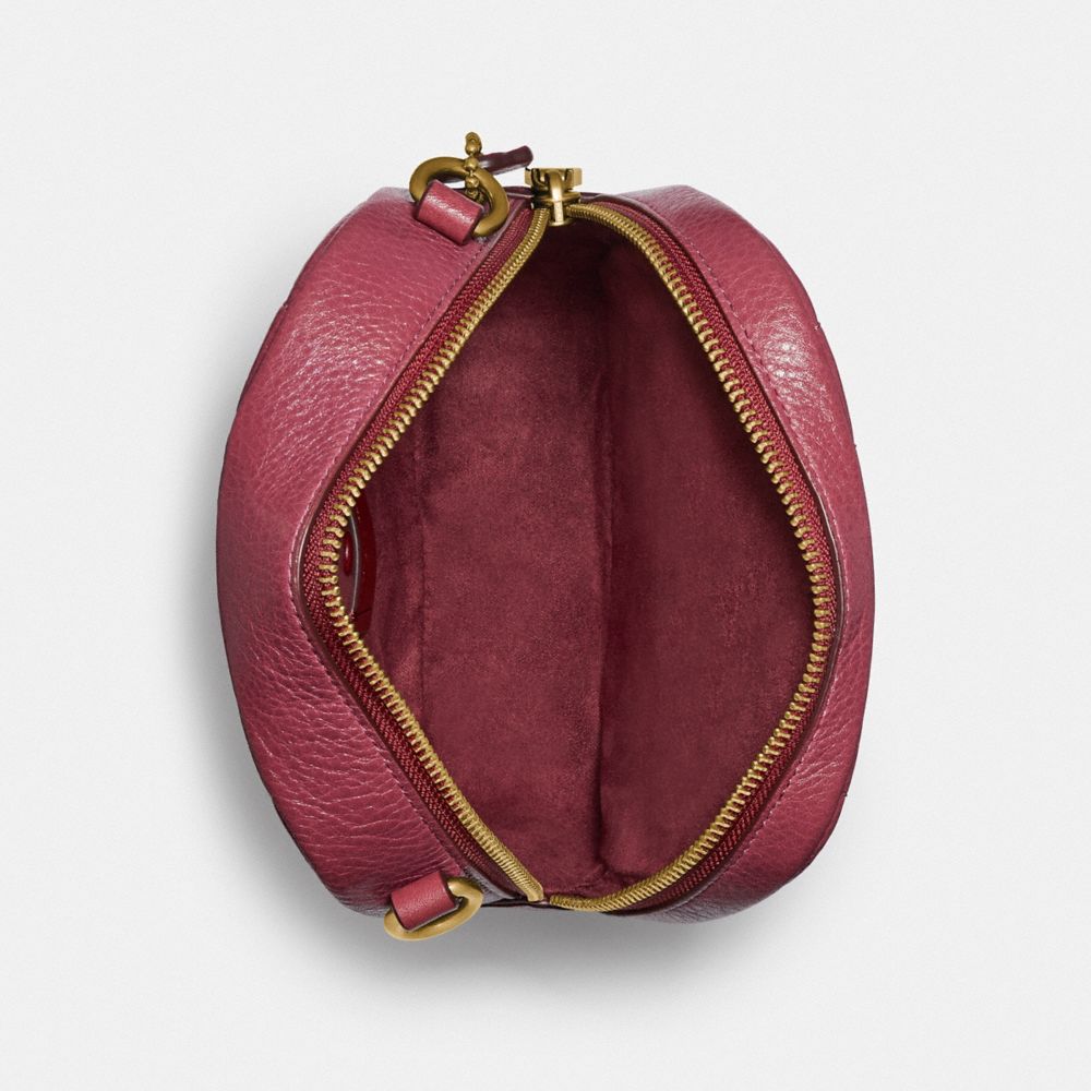COACH®,KAT CAMERA BAG WITH QUILTING,Smooth Leather,Brass/Dusty Pink,Inside View,Top View