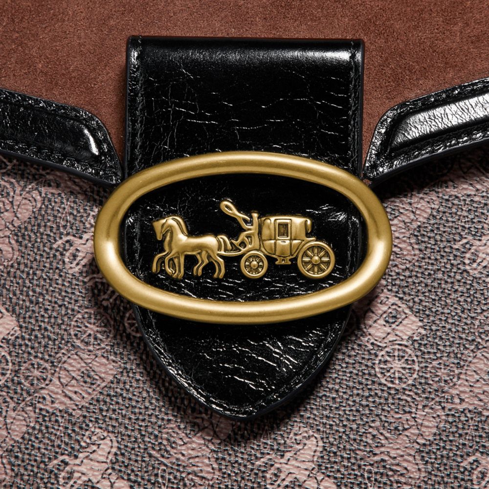 COACH Kat Saddle Bag 20 With Horse And Carriage Print