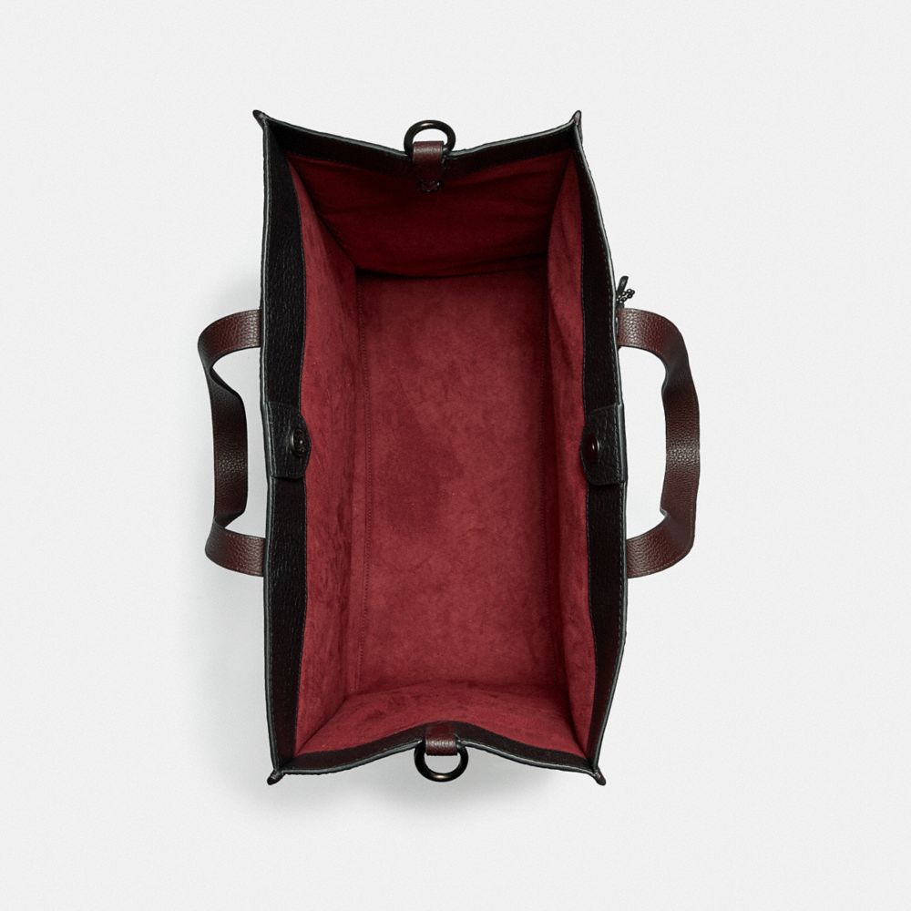 COACH®,Field Tote Bag 40 With Horse And Carriage Print And Rainbow,,Inside View,Top View