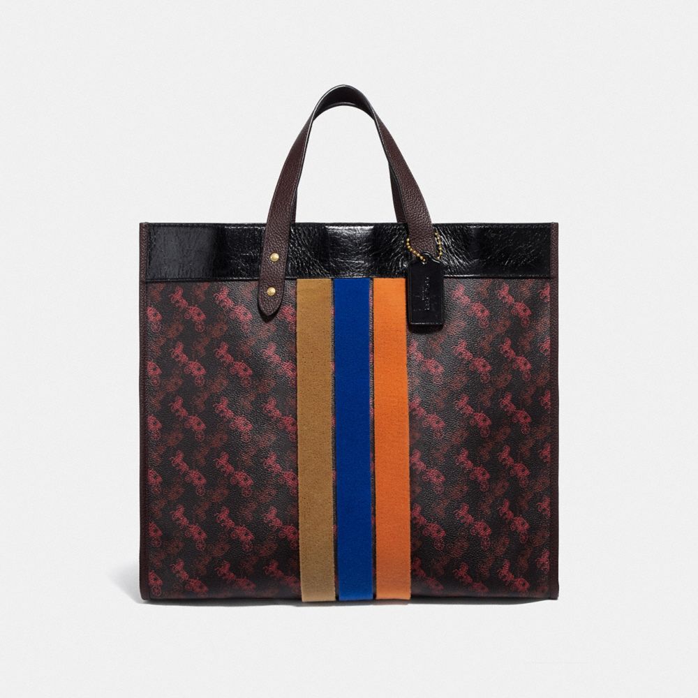 Field tote with horse and carriage print and varsity stripe new arrivals