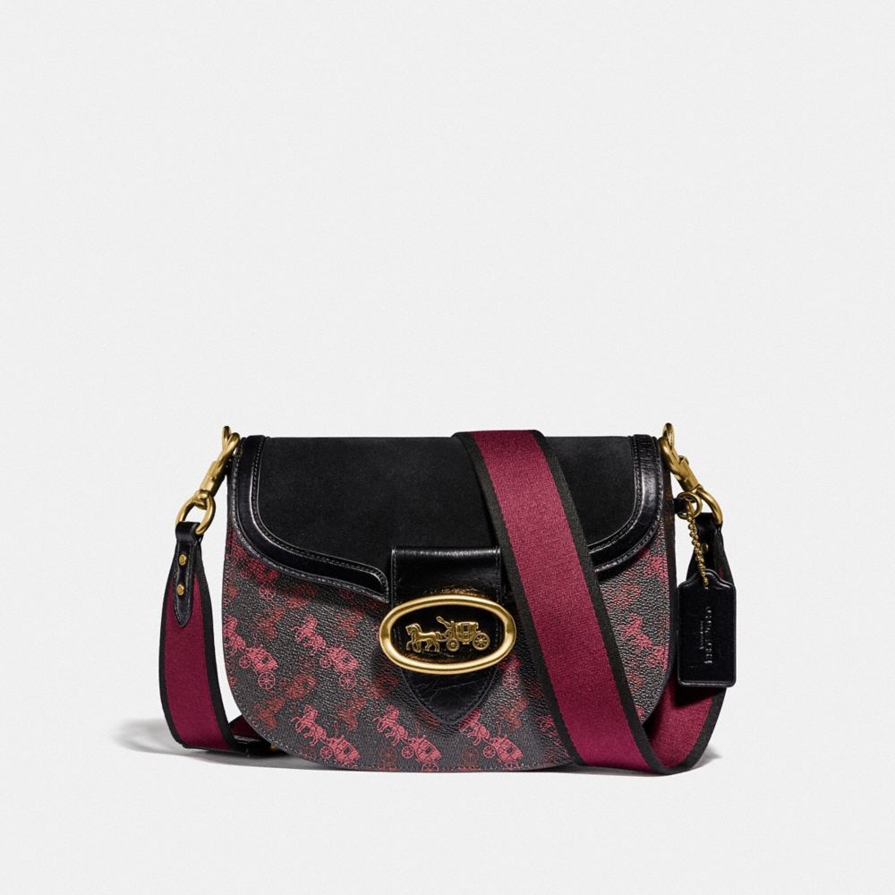 COACH Kat Saddle Bag With Horse And Carriage Print