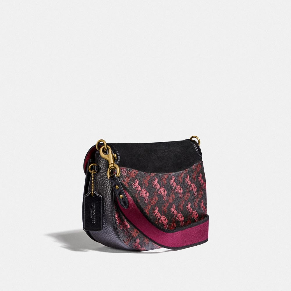 Coach kat saddle bag with horse and carriage print new arrivals