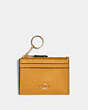 COACH®,MINI SKINNY ID CASE,Leather,Mini,Gold/Mustard Yellow,Front View