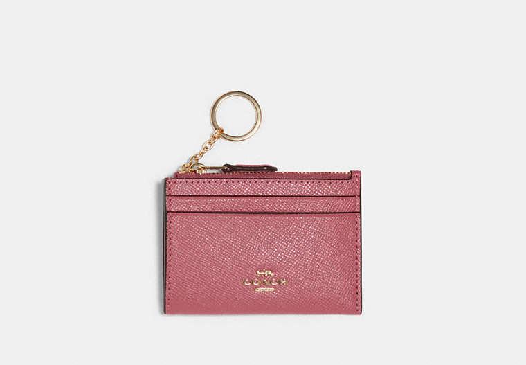 COACH®,MINI SKINNY ID CASE,Leather,Mini,Gold/Rose,Front View